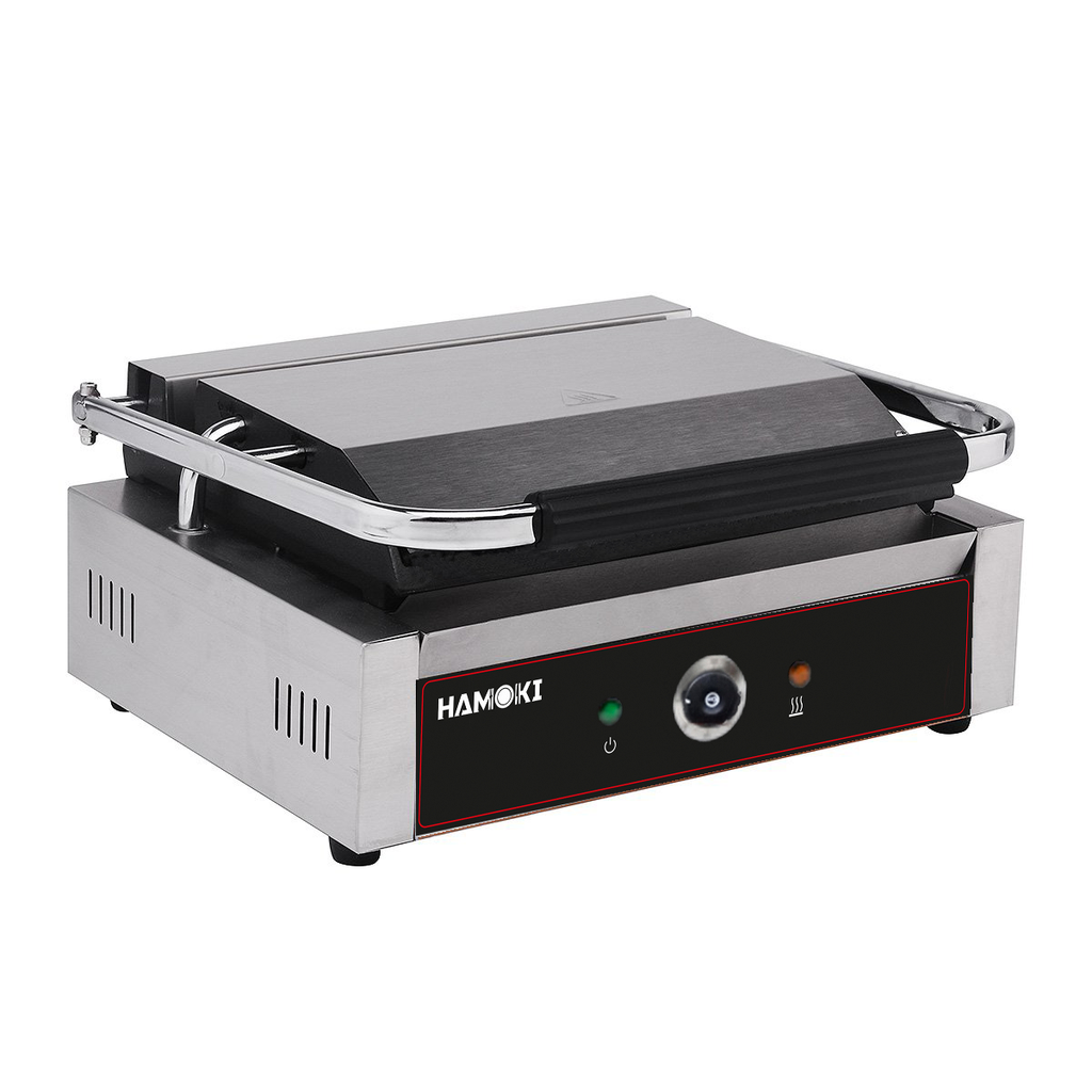 101016 - Contact Grill Single / Ribbed Top and Smooth Bottom