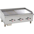 101105 - Gas Countertop Half Ribbed Griddle - Triple Control