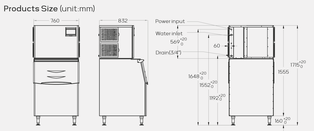 281011 - Cube Ice Machine 455kg (HAM-455K)