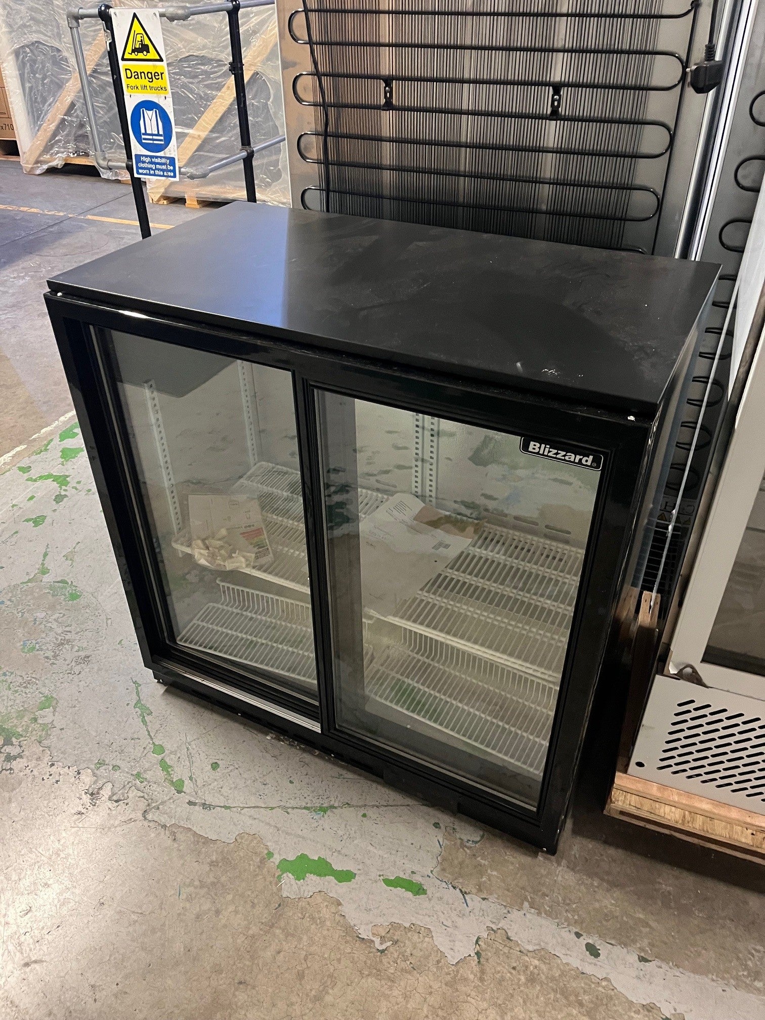 Low Height Double Sliding Glass Door Bottle Cooler