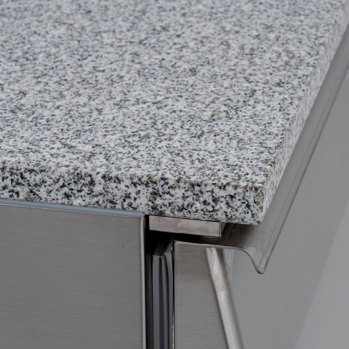 Compact Double Door Counter Refrigerator with Granite Worktop
