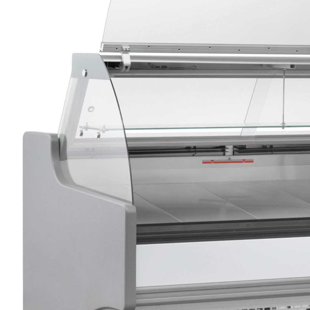 2m Curved Glass Serve Over Counter