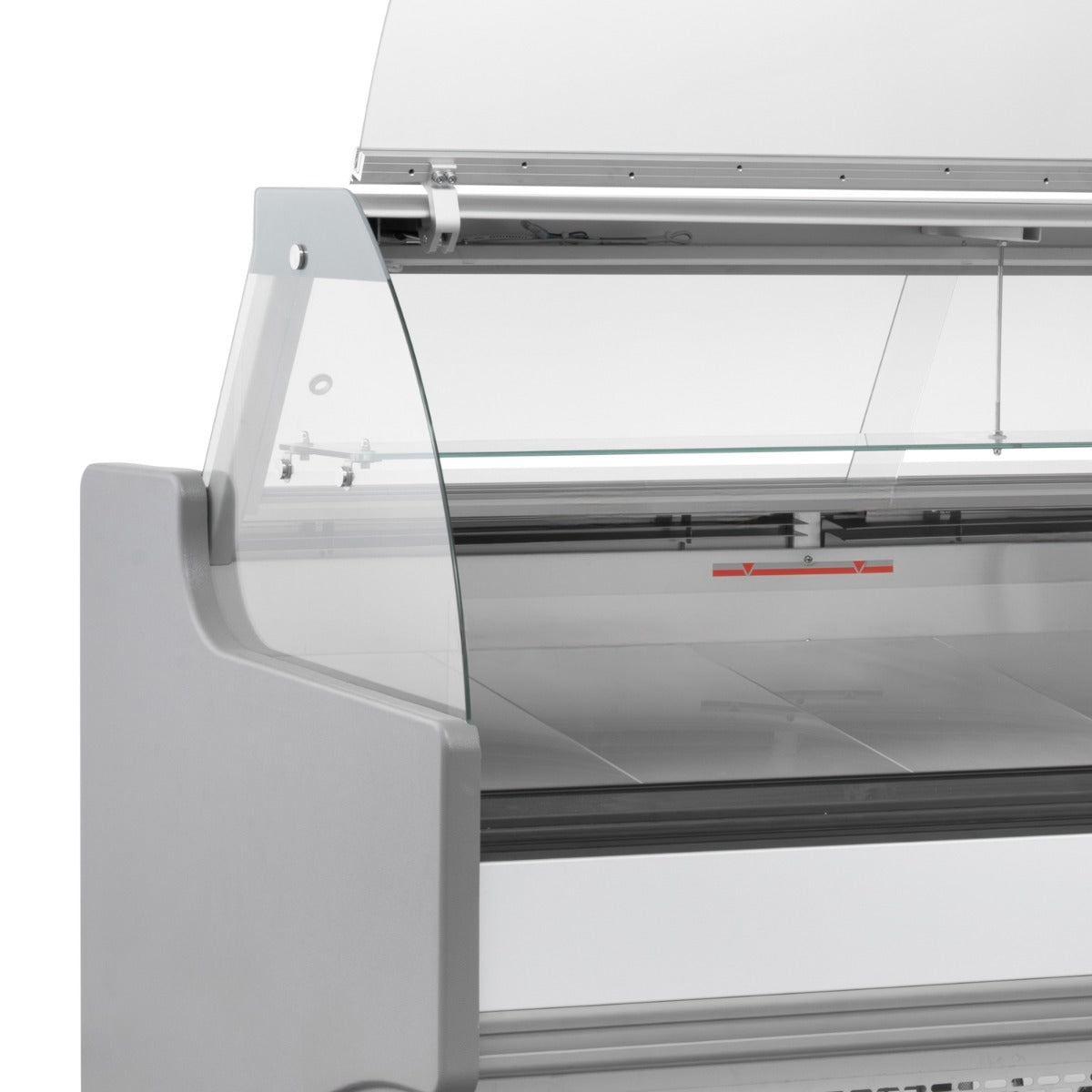 2.5m Curved Glass Serve Over Counter