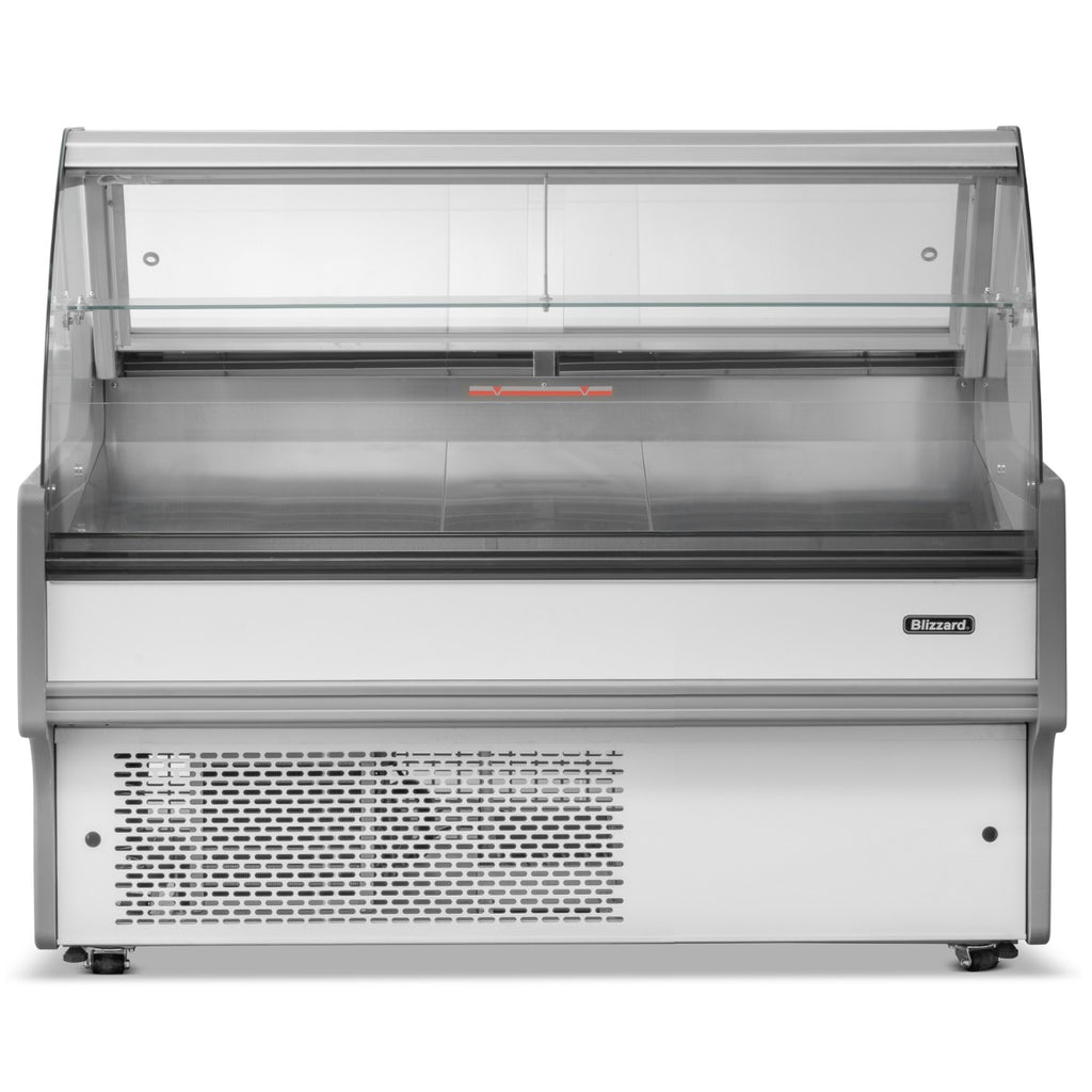 1.3m Curved Glass Serve Over Counter