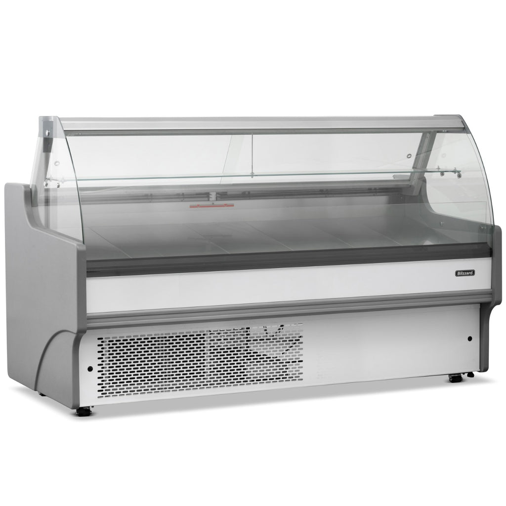 2.5m Curved Glass Serve Over Counter