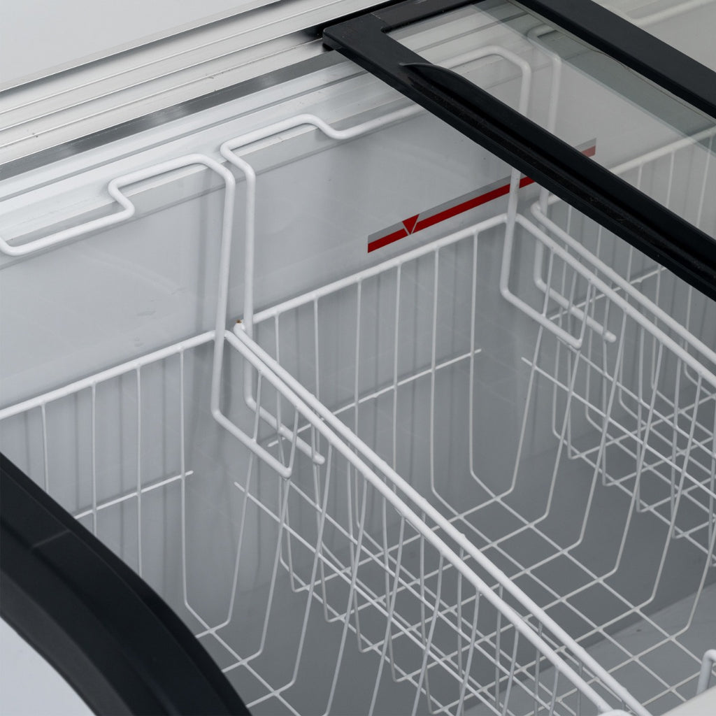 Curved Glass Lid Freezer 420L