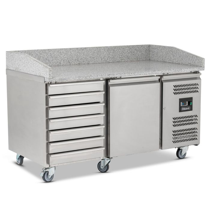 Single Hinged Door Pizza Prep Counter With Neutral Drawers