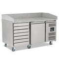 Single Hinged Door Pizza Prep Counter With Neutral Drawers