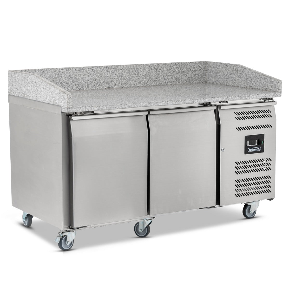 Double Hinged Door Pizza Prep Counter with Granite Worktop