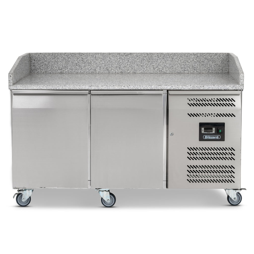 Double Hinged Door Pizza Prep Counter with Granite Worktop