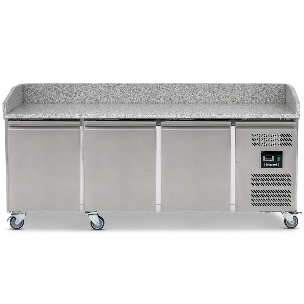 Triple Hinged Door Pizza Prep Counter with Granite Worktop