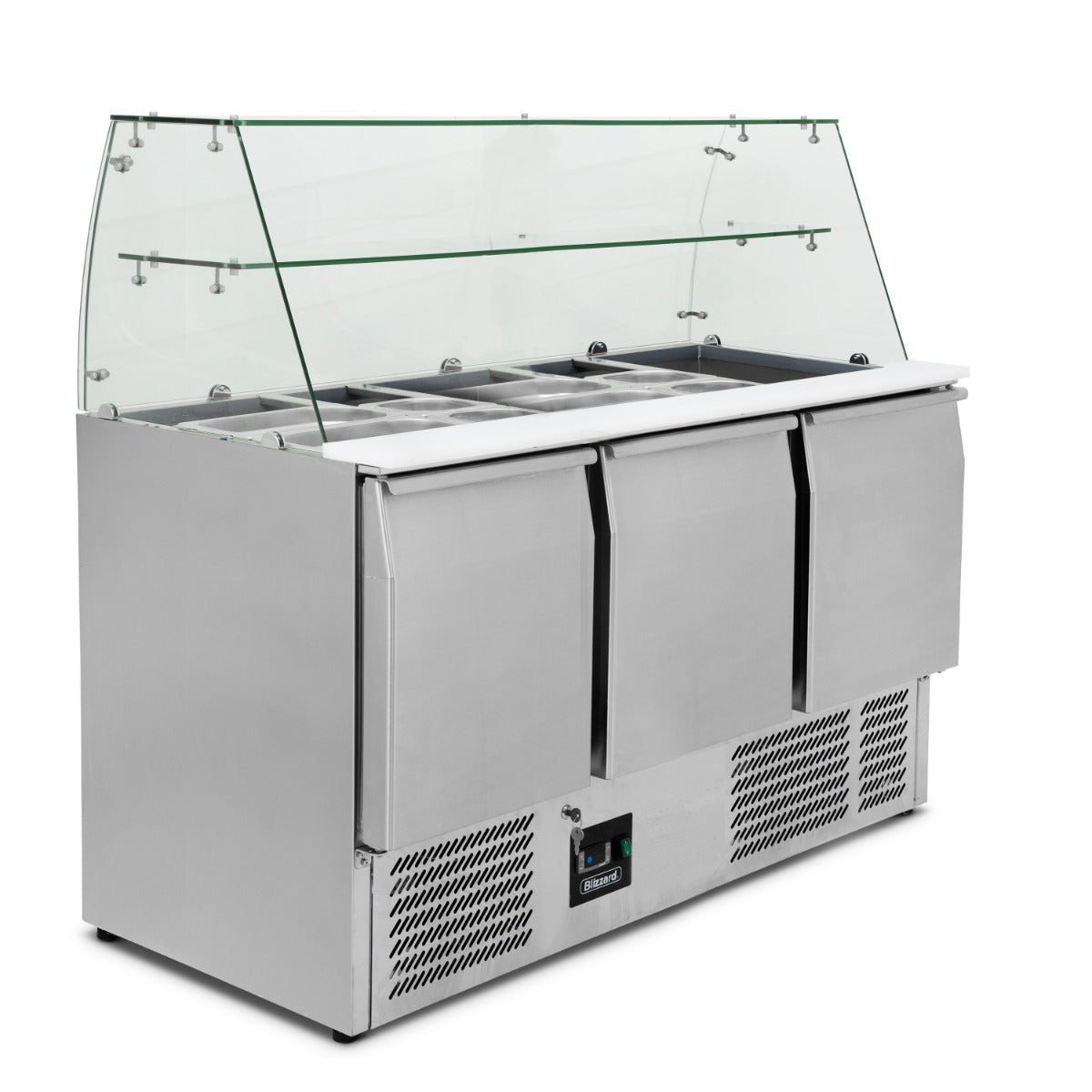 Compact Triple Door Prep Station With Display Case – Ace Cater Equip