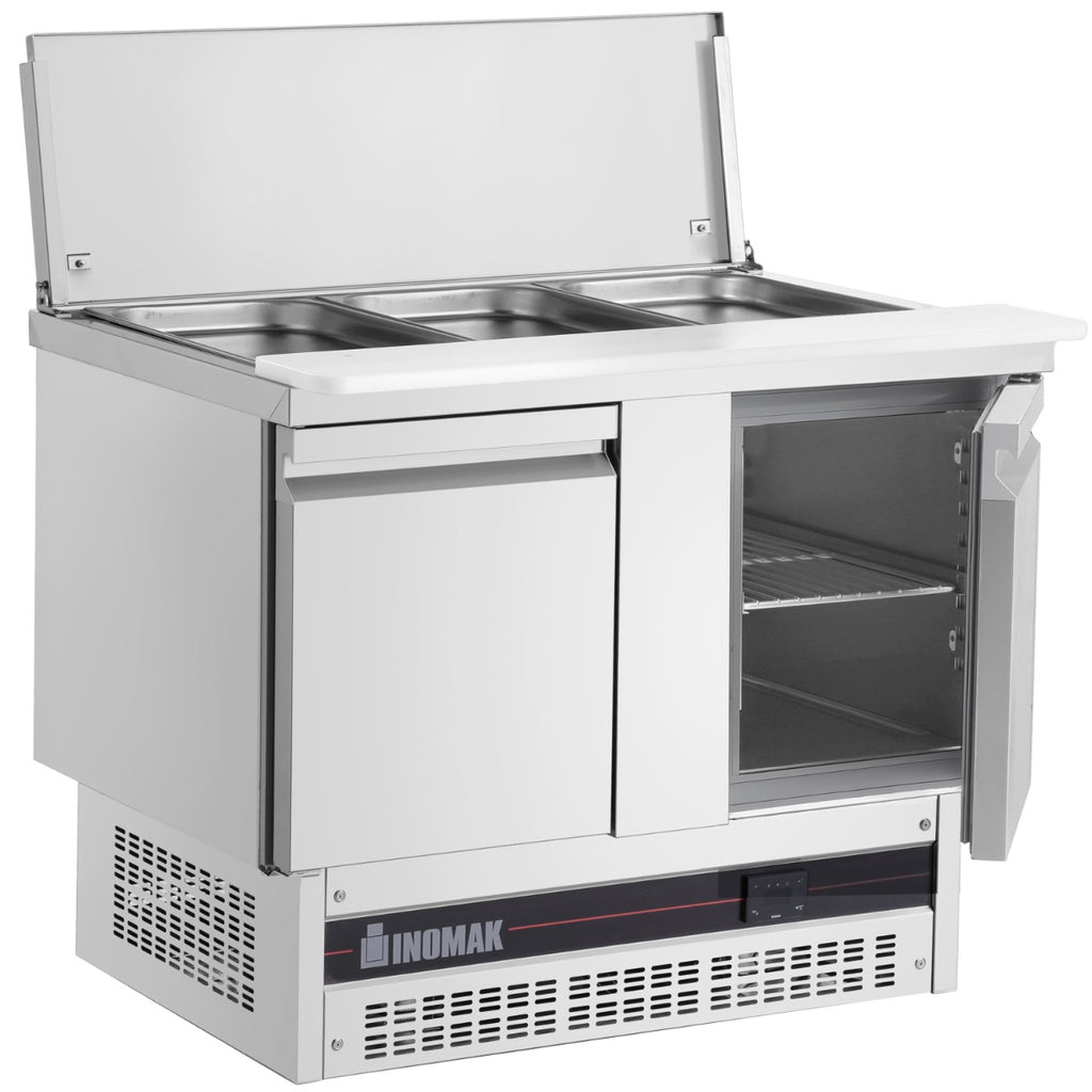 Double Hinged Door Gastronorm Saladette With Cutting Board