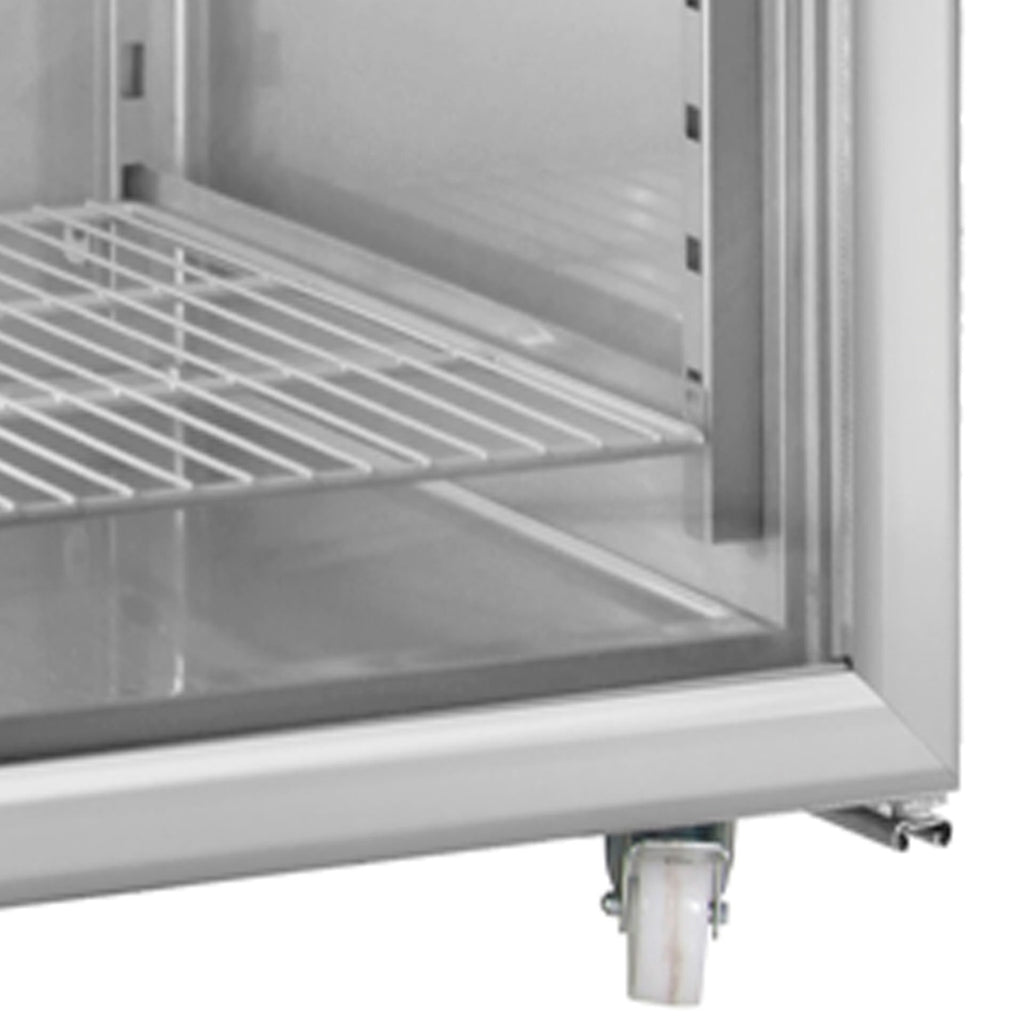 Upright Double Hinged Glass Door Heavy Duty Refrigerator