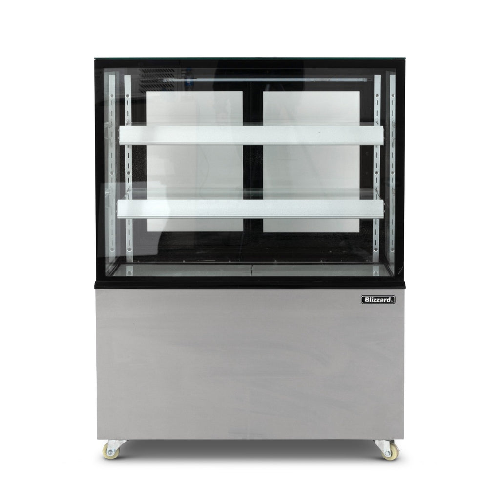 1.2m Double Tier Heated Flat Glass Display Unit