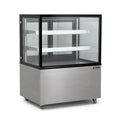 92cm Double Tier Heated Flat Glass Display Unit