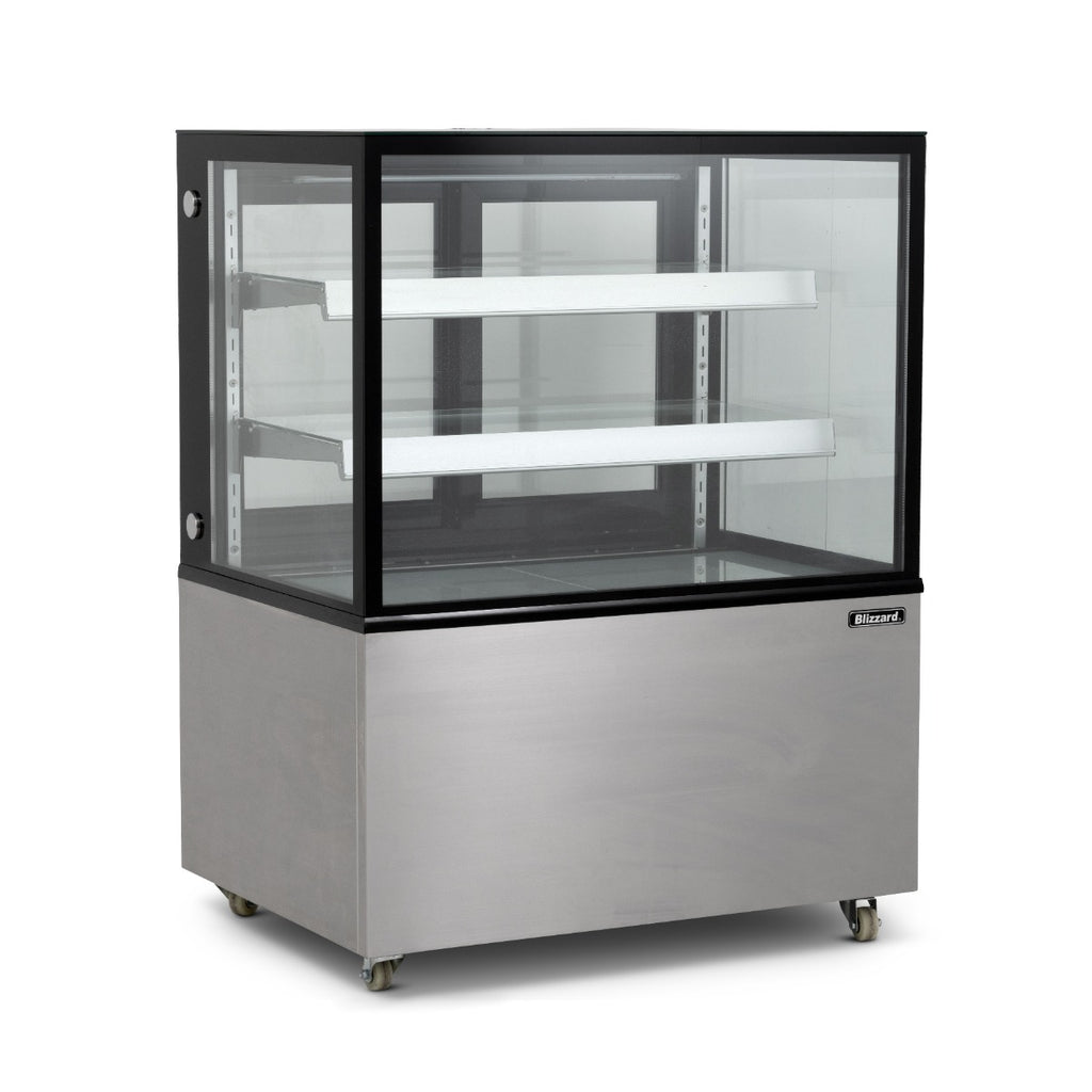 1.5m Double Tier Heated Flat Glass Display Unit