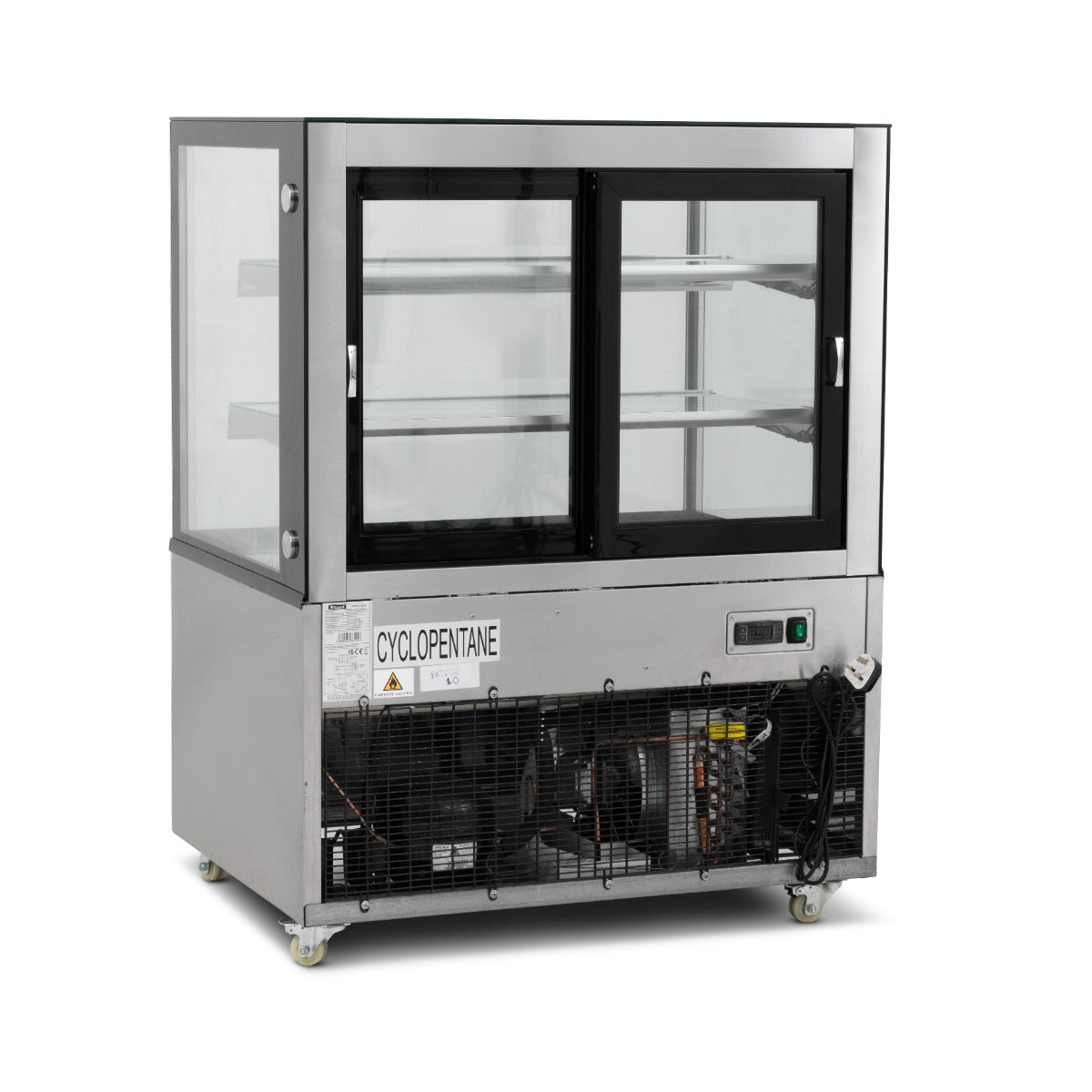 1.5m Double Tier Refrigerated Flat Glass Display Unit
