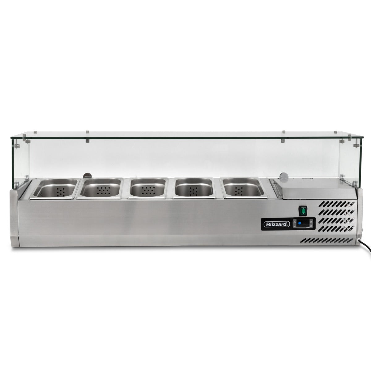 1.2m Glass Canopy 1/4 Gastronorm Prep Top