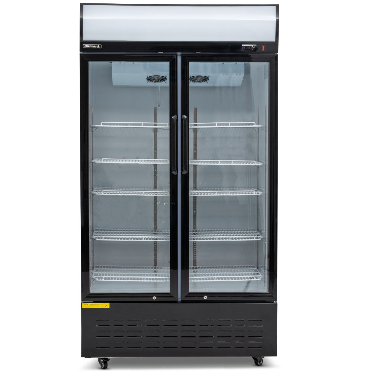 900L Double Hinged Glass Door Display Merchandiser