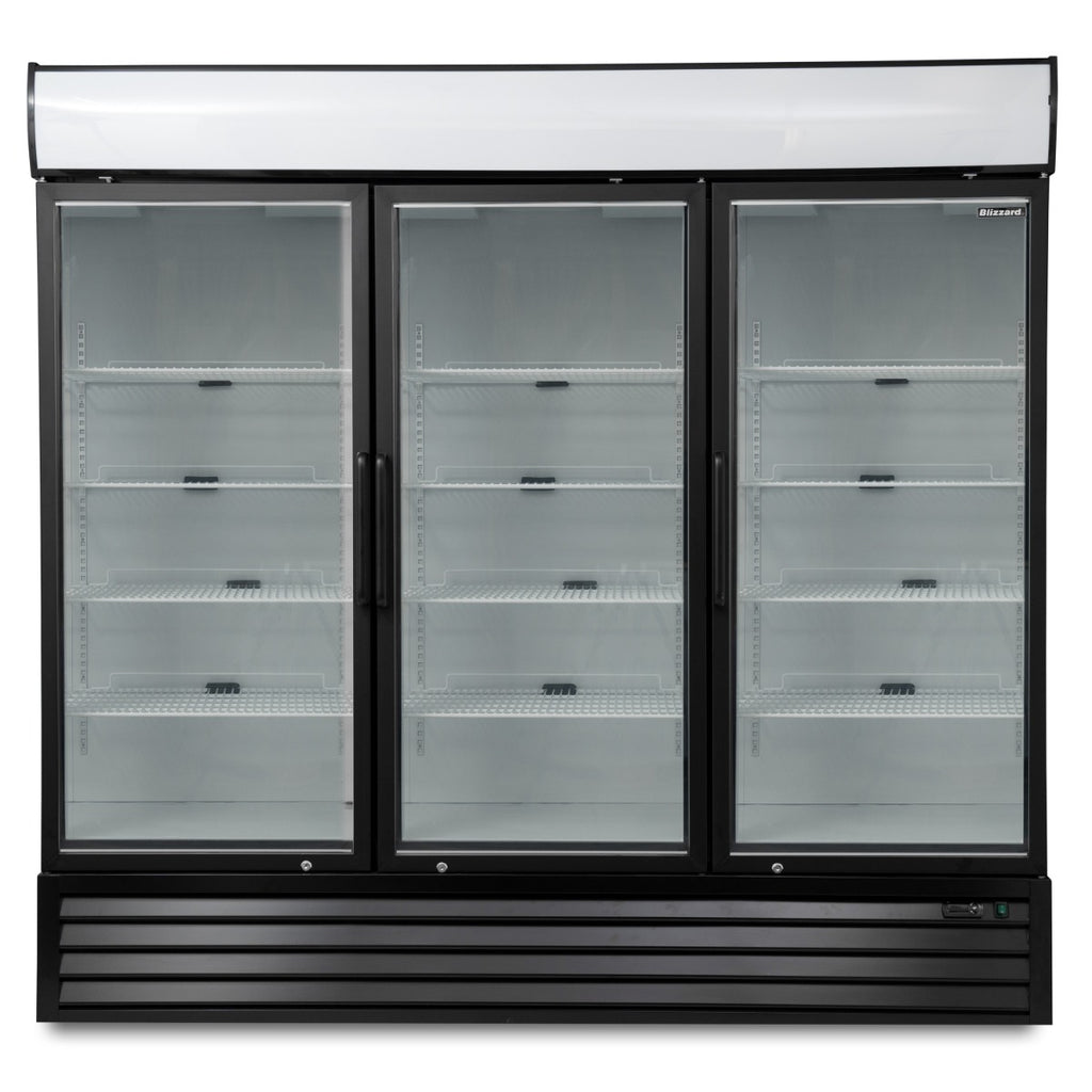 Triple Hinged Glass Door Freezer Display Merchandiser
