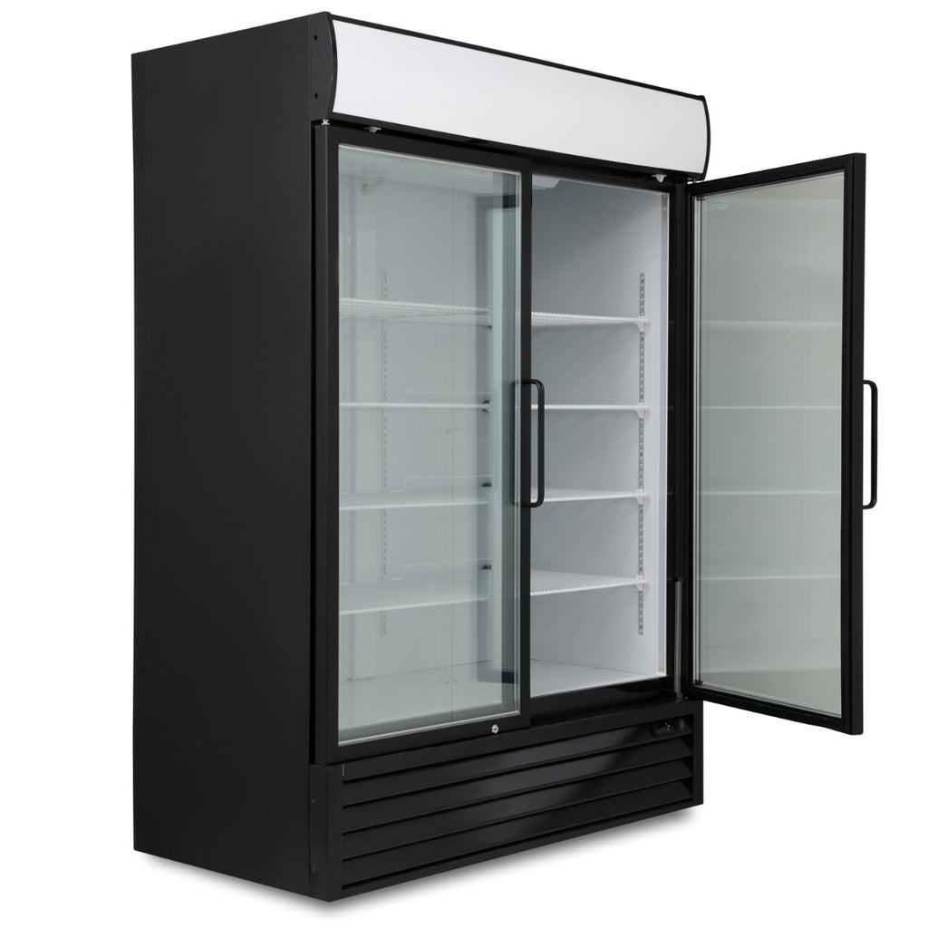 Double Hinged Glass Door Freezer Display Merchandiser