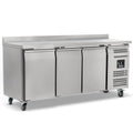 Triple Hinged Door Counter Refrigerator With Upstand