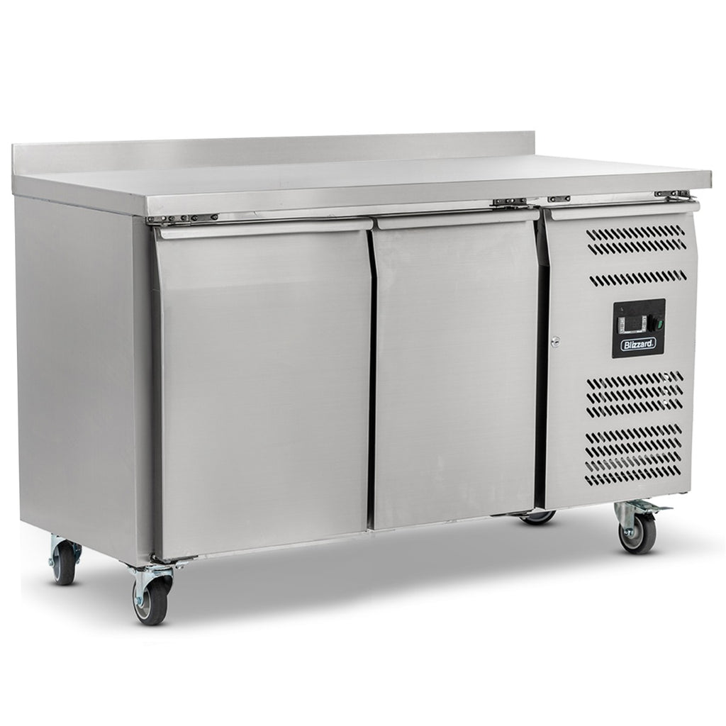 Double Hinged Door Counter Refrigerator With Upstand