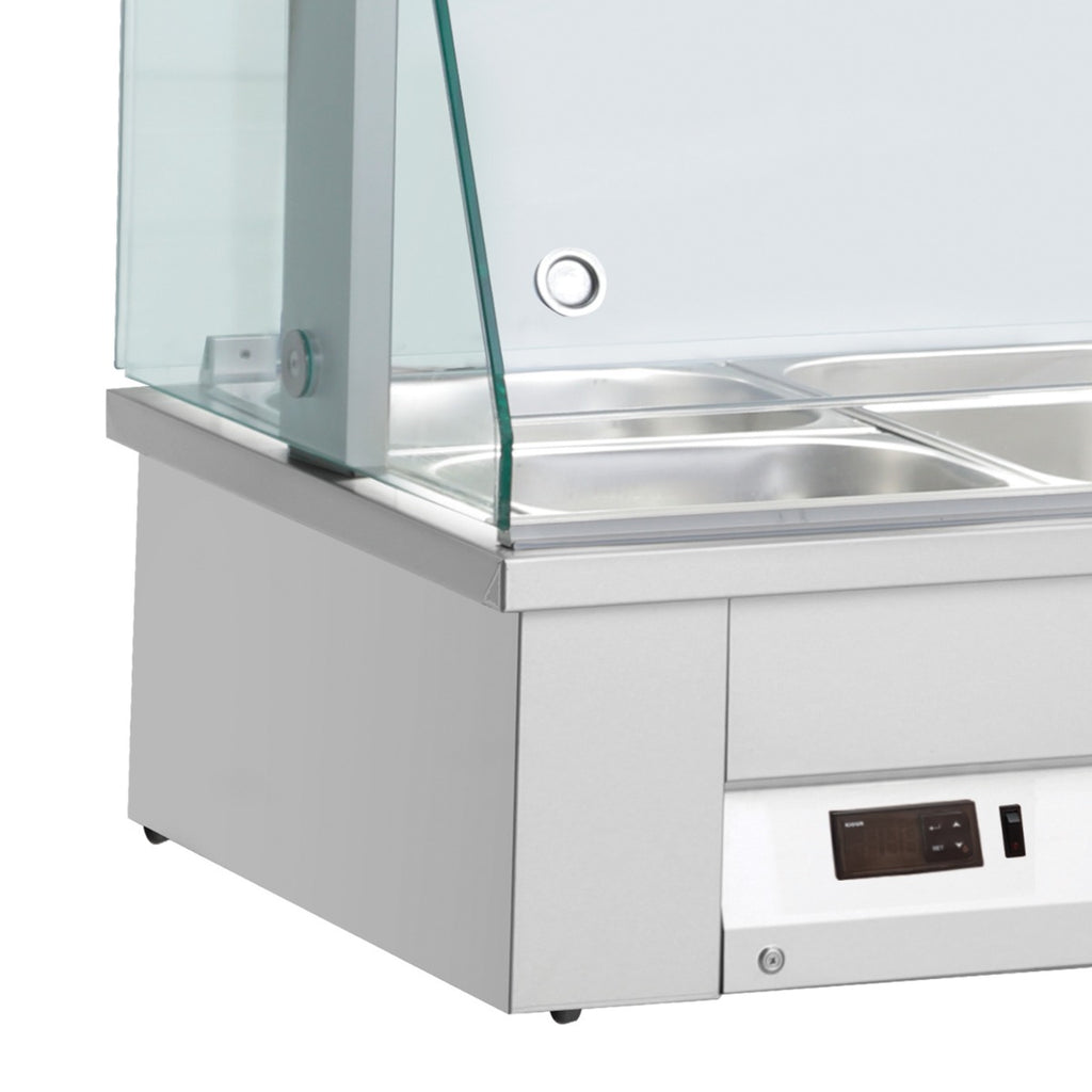 Counter Top Bain Marie With Glass Canopy 4 x GN1/1