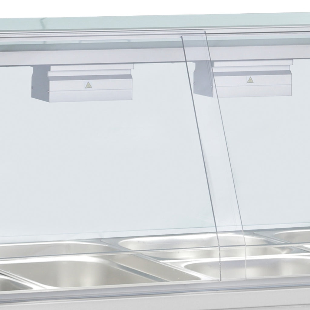 Bain Marie With Heated Cupboard And Glass Canopy 3 x GN1/1