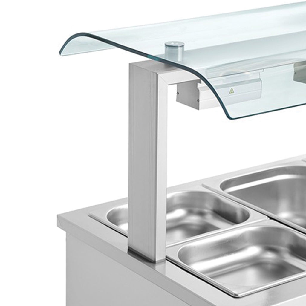 Counter Top Bain Marie With Double Sneeze Guard 3x GN1/1