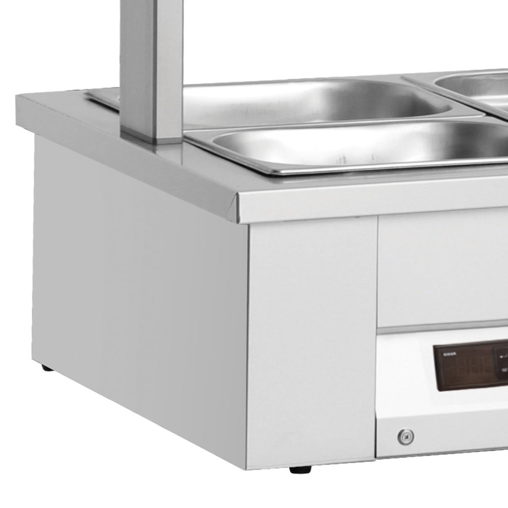 Counter Top Bain Marie With Double Sneeze Guard 3x GN1/1