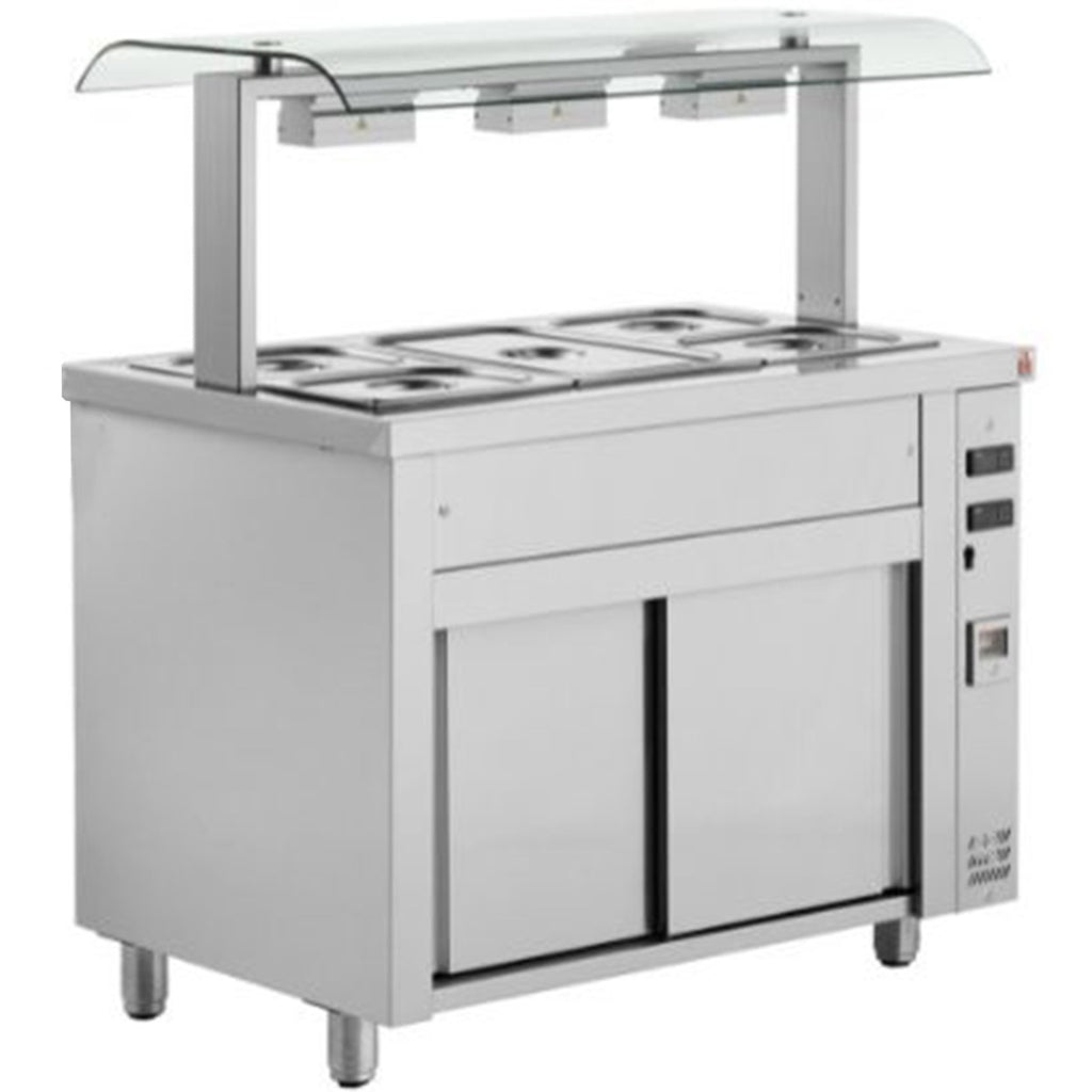 Bain Marie With Double Sneeze Guard 3 x GN1/1
