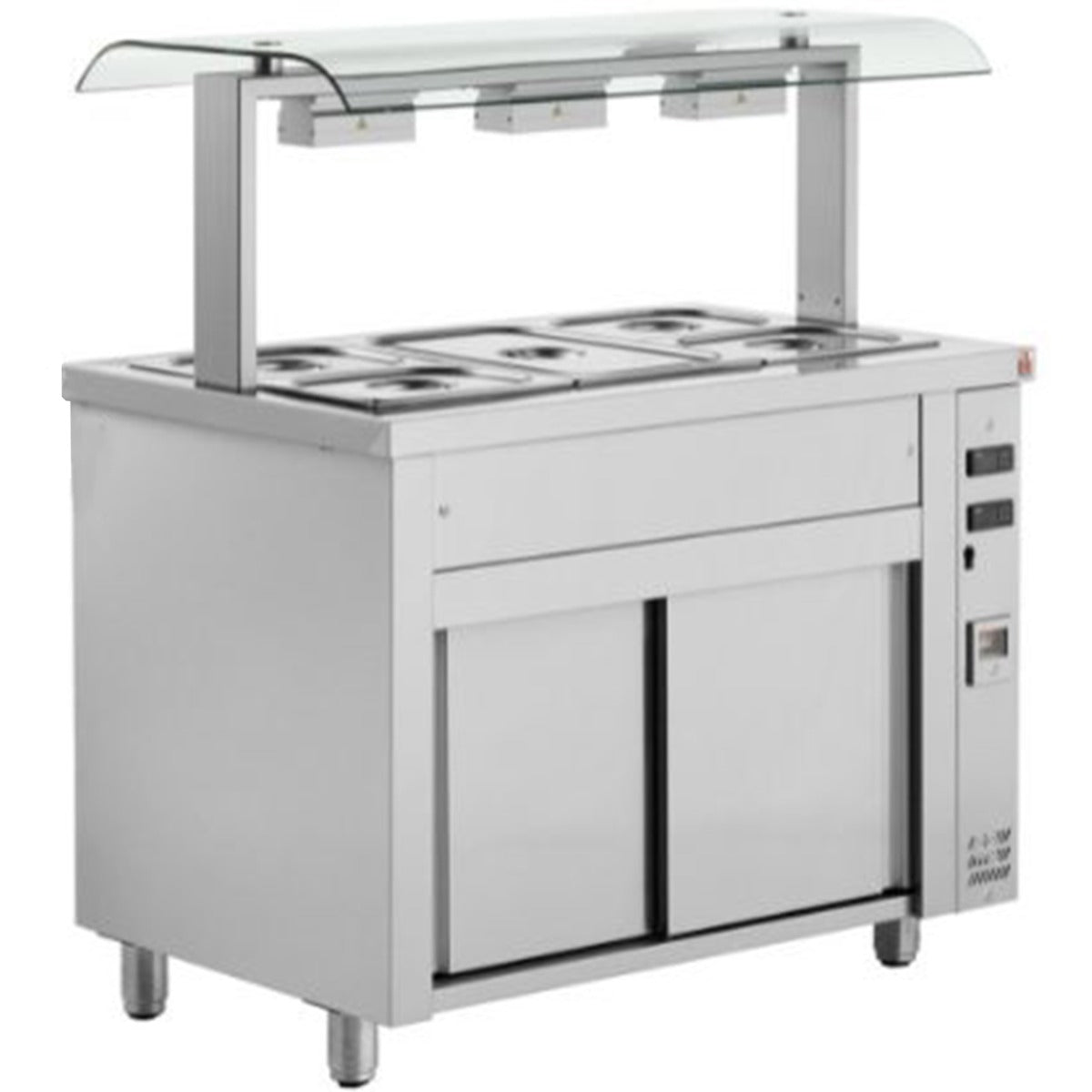 Bain Marie With Double Sneeze Guard 3 x GN1/1