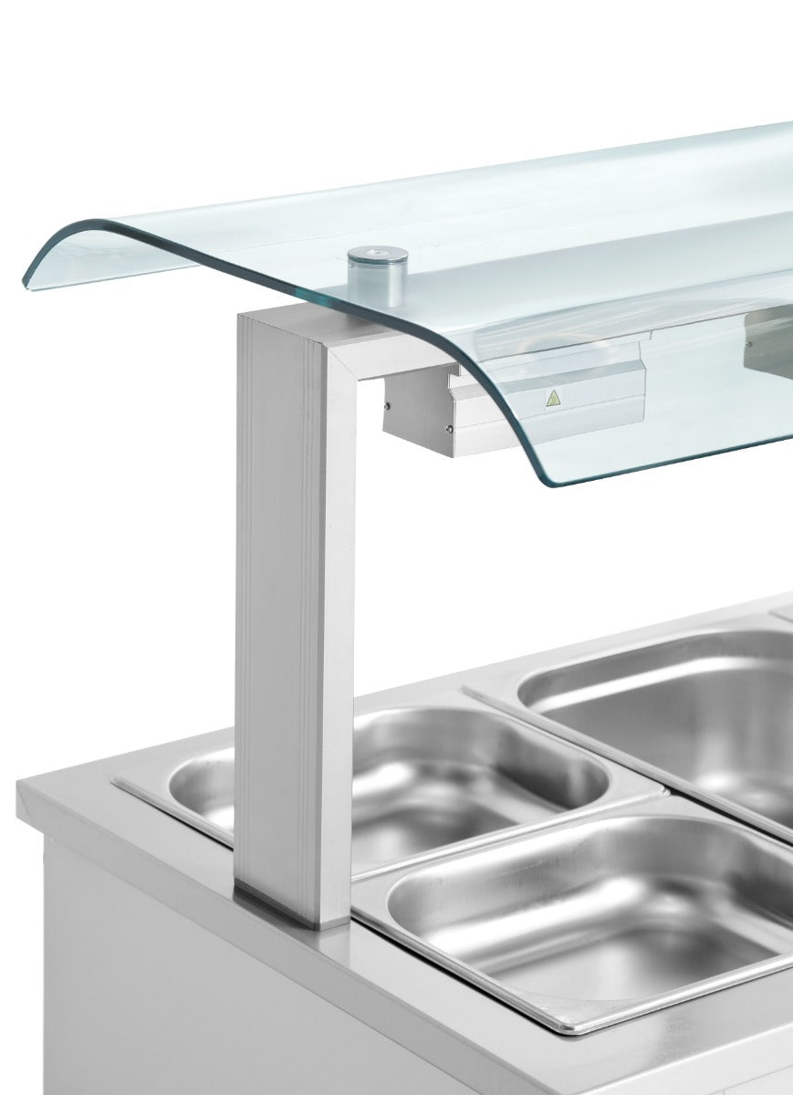 Bain Marie With Double Sneeze Guard 3 x GN1/1
