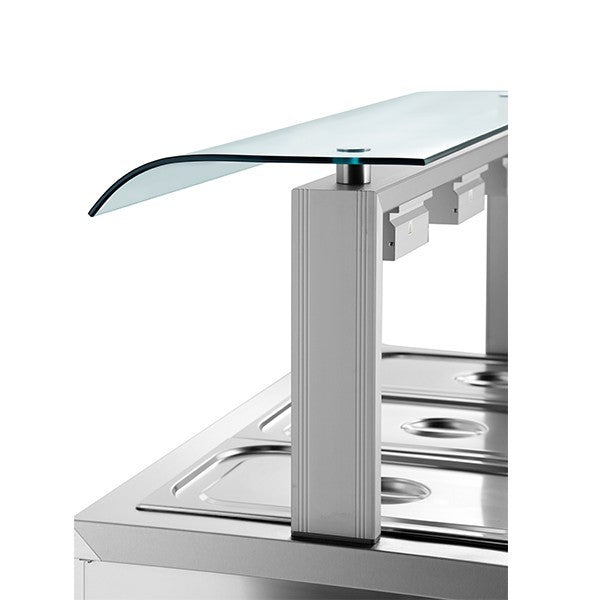 Bain Marie With Sneeze Guard 3x GN1/1