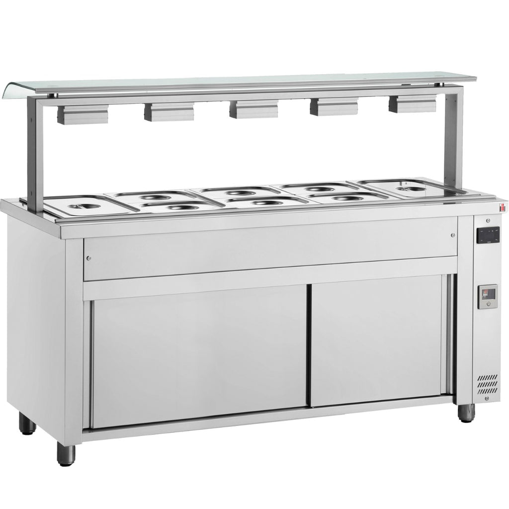 Bain marie with sneeze guard 5x GN1/1