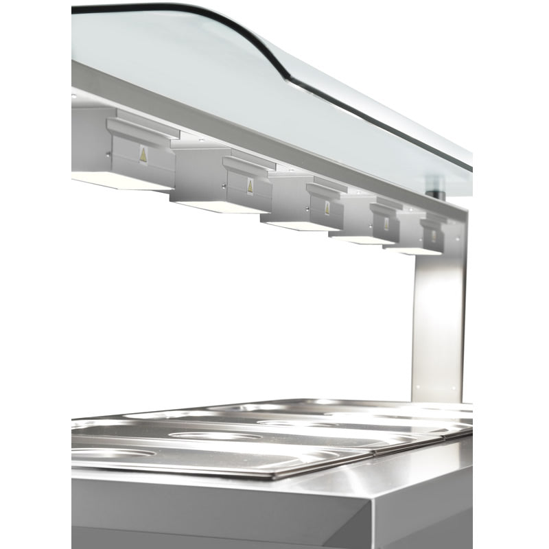 Bain Marie With Heated Cupboard And Sneeze Guard 5x GN1/1