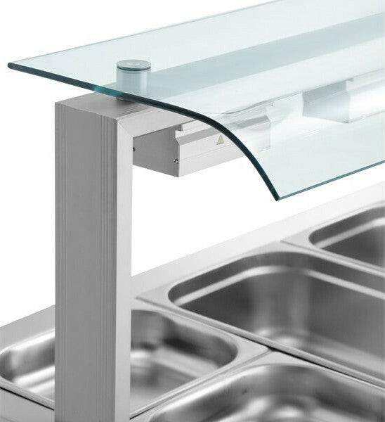 Bain Marie With Sneeze Guard 4x GN1/1