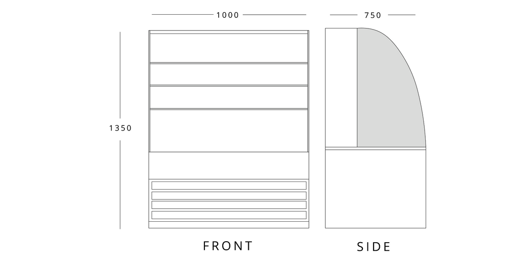 CHILLED PATISSERIE DISPLAY 1000MM WIDE