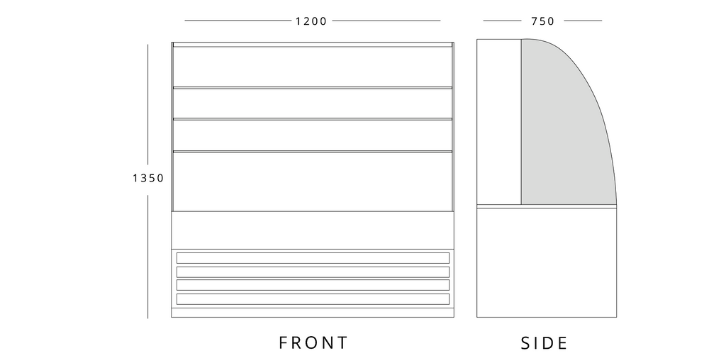 CHILLED PATISSERIE DISPLAY 1200MM WIDE