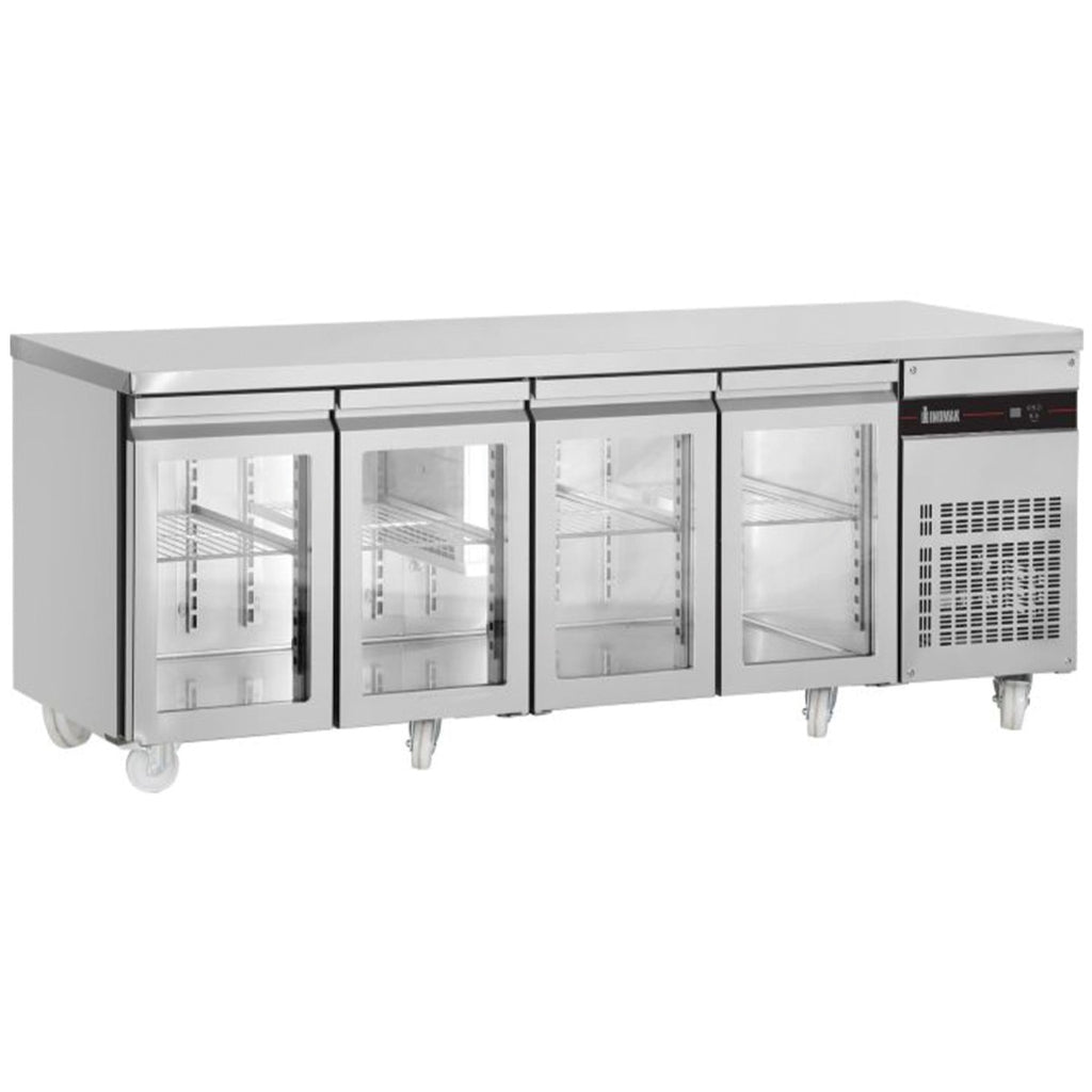 583L Four Hinged Glass Door Gastronorm Counter Refrigerator