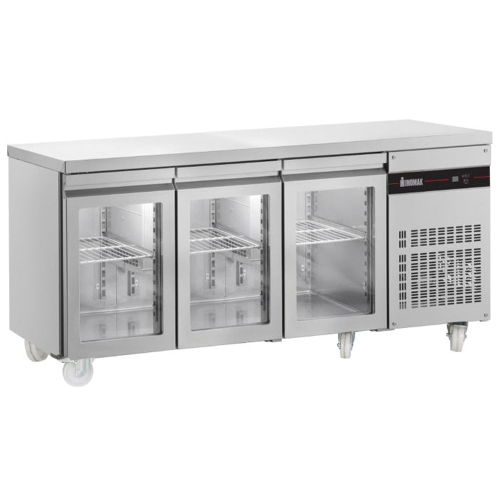 429L Triple Hinged Glass Door Gastronorm Counter Refrigerator