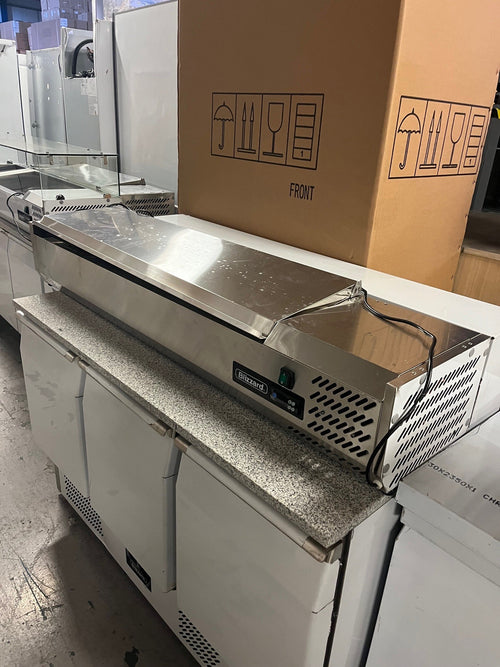 1.5m Hinged 1/4 Gastronorm Prep Top