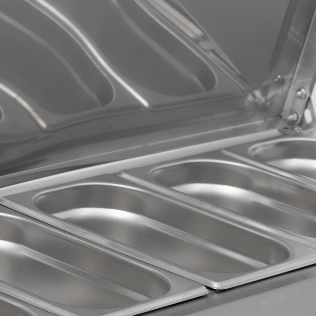 1.5m Hinged 1/4 Gastronorm Prep Top