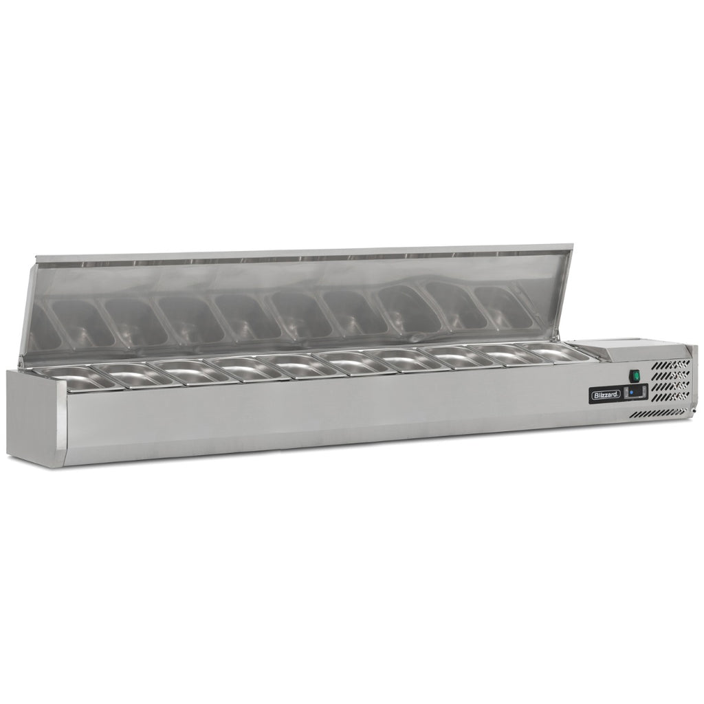 2m Hinged 1/4 Gastronorm Prep Top