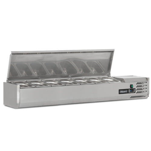 1.5m Hinged 1/4 Gastronorm Prep Top