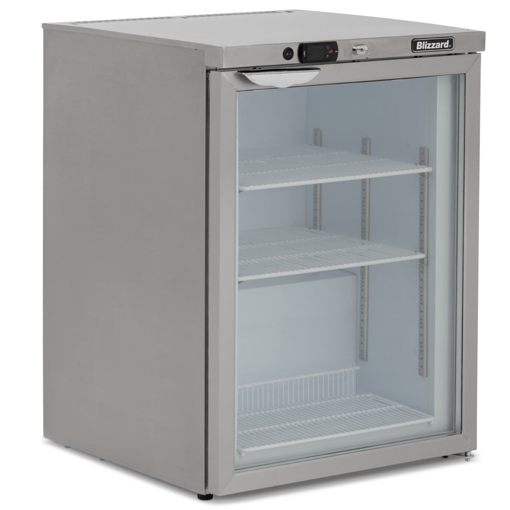 Single Hinged Glass Door Under Counter Freezer