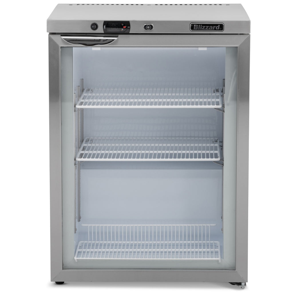 Single Hinged Glass Door Under Counter Freezer
