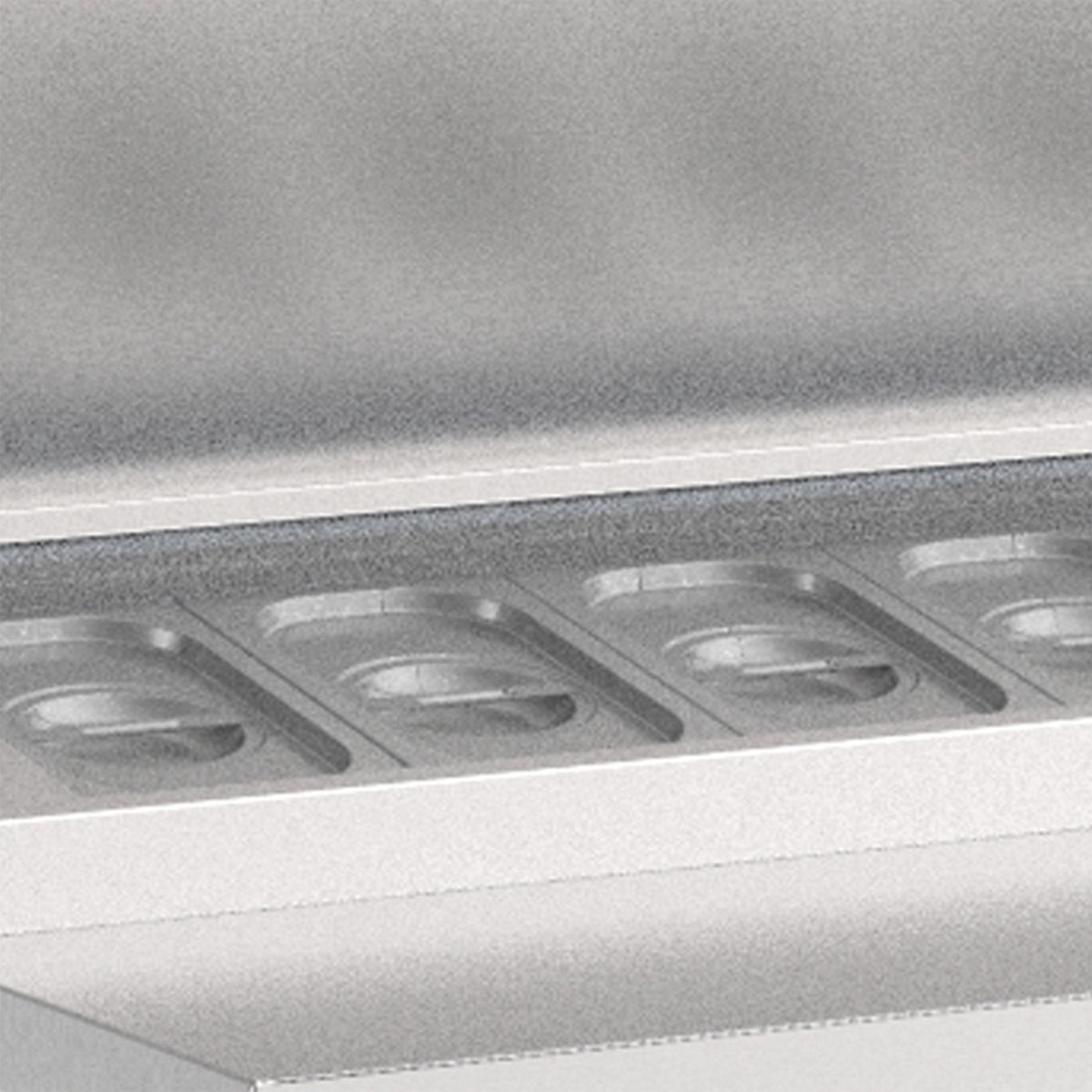 Four Hinged Door Gastronorm Prep Counter With Raised Collar